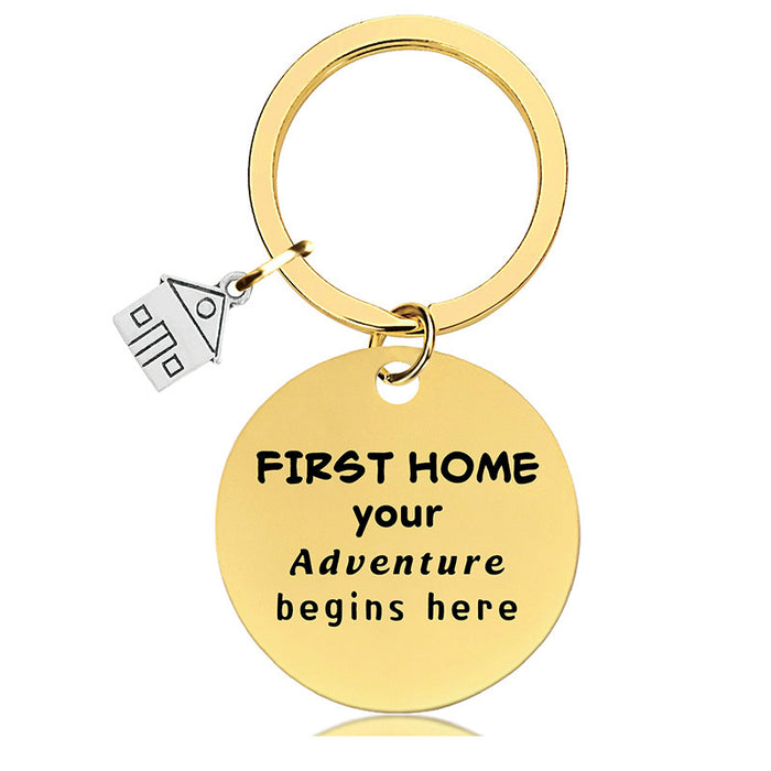 Jewelry WholesaleWholesale houses housewarming new home house lettered metal keychains JDC-KC-GangGu031 Keychains 钢古 %variant_option1% %variant_option2% %variant_option3%  Factory Price JoyasDeChina Joyas De China