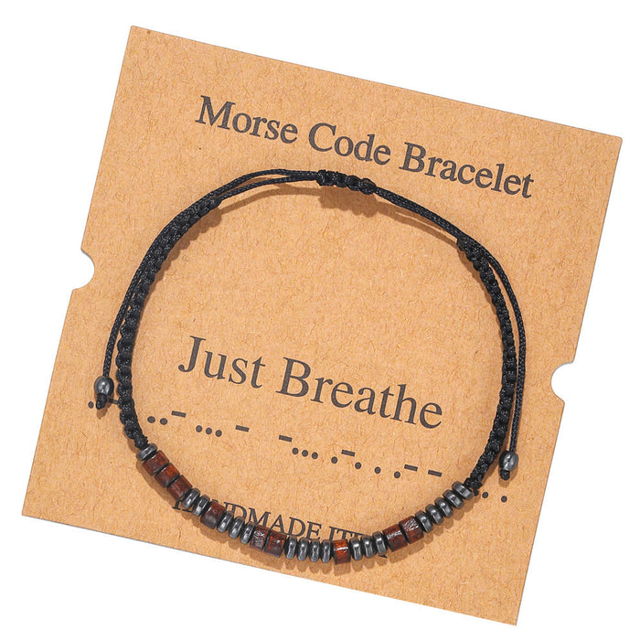 Wholesale Morse Code Crystal Couple Bracelet JDC-BT-ZhuJ003