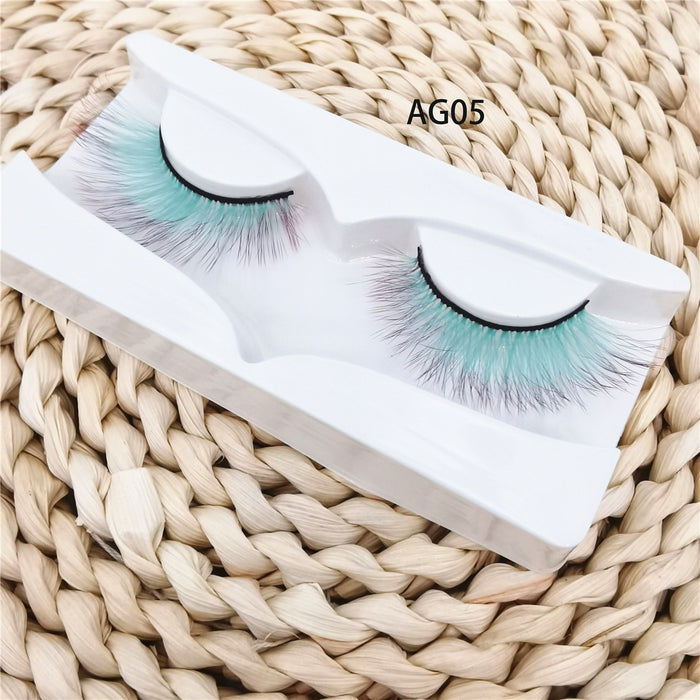 Wholesale Gradient Color Imitation Mink False Eyelashes Single Pair Pack MOQ≥3 JDC-EY-ZXin004