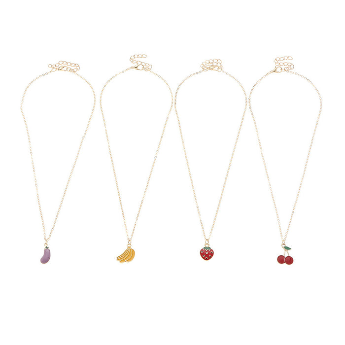 Jewelry WholesaleWholesale lovely sweet strawberry cherry fruit element Necklace JDC-NE-E317 necklaces 奈珠 %variant_option1% %variant_option2% %variant_option3%  Factory Price JoyasDeChina Joyas De China