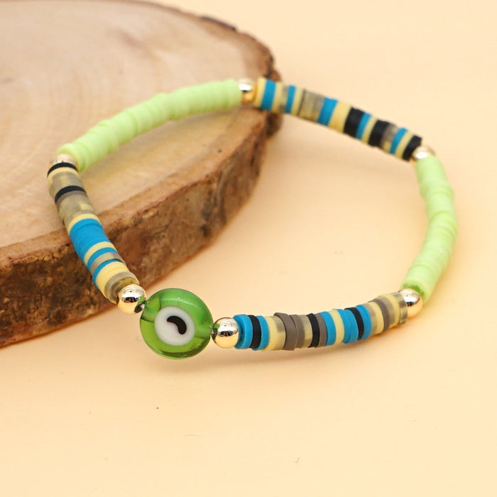 Jewelry WholesaleWholesale Bohemian Beach Style Soft Pottery Multicolor Glass Eye Bead Bracelet JDC-BT-JBH006 Bracelet 怪我咯 %variant_option1% %variant_option2% %variant_option3%  Factory Price JoyasDeChina Joyas De China