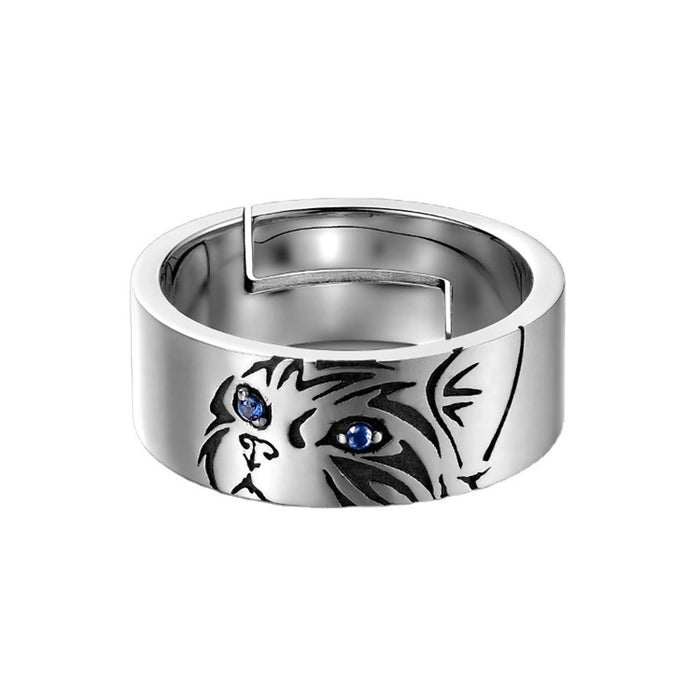 Wholesale cat ring Men's tide niche design sense opening can be adjusted JDC-RS-HuaYuL001