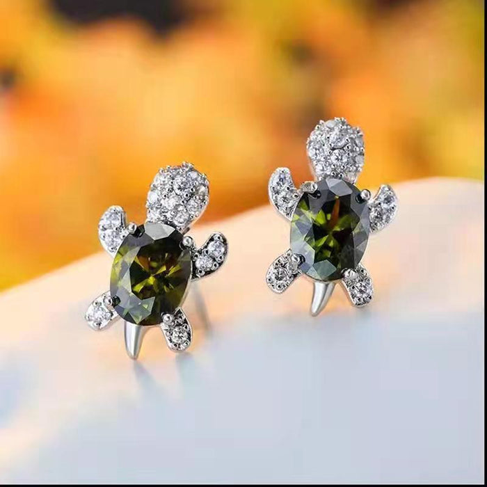 Wholesale Turtle Alloy Diamond Earrings MOQ≥2 JDC-ES-JYS001