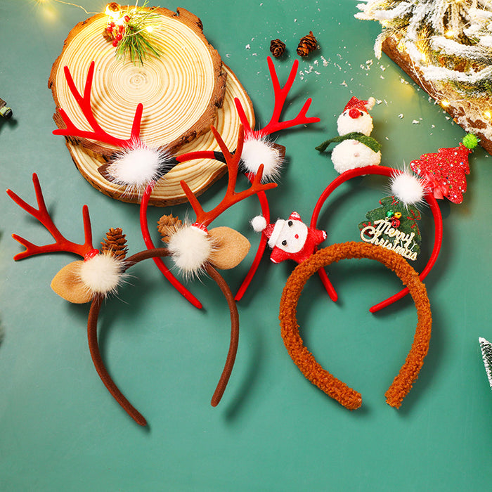 Wholesale Headband Mixed Material Cute Elk Christmas JDC-HD-RUID001