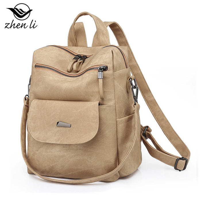 Wholesale Backpacks PU Solid Color Large Capacity JDC-BP-ZLD005