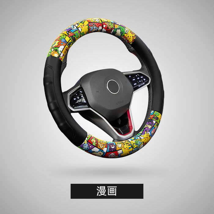 Wholesale Car Accessories Leather Cute Cartoon Anti-Slip Car Steering Wheel Cover (M) JDC-CA-YMiao001