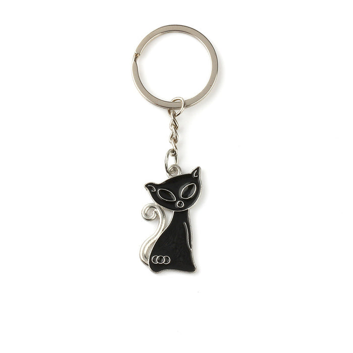 Wholesale Keychain Alloy Cute Cartoon Cat MOQ≥2 JDC-KC-MengO003