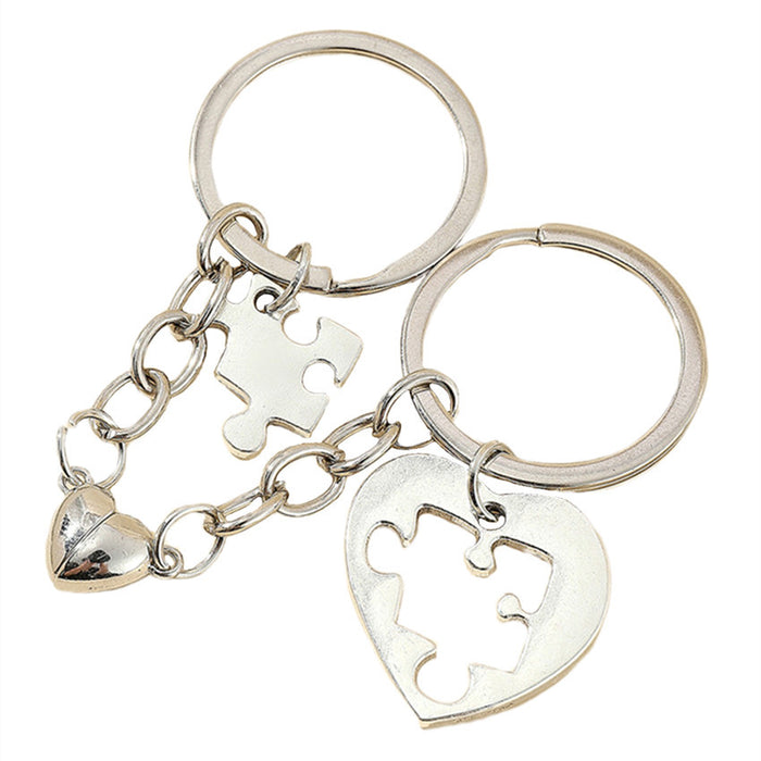 Wholesale Patchwork Map Couple Alloy Love Keychain JDC-KC-WuoD033