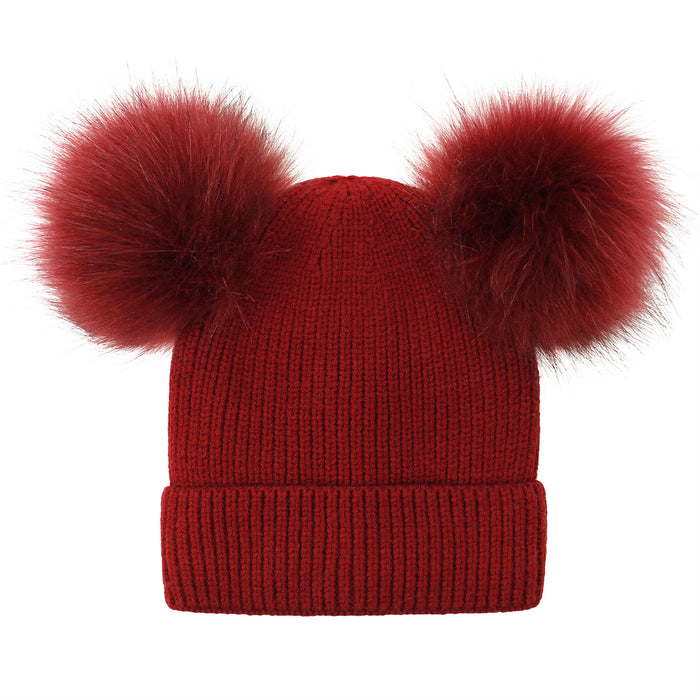 Wholesale Hat Wool and Fleece Double Wool Ball Parent-child Hat MOQ≥2 JDC-FH-Xiami003