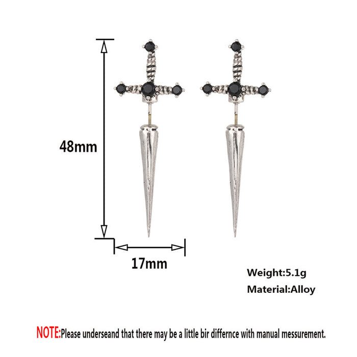 Wholesale Earrings Alloy Sword Ear Stud Dagger JDC-ES-DLN001