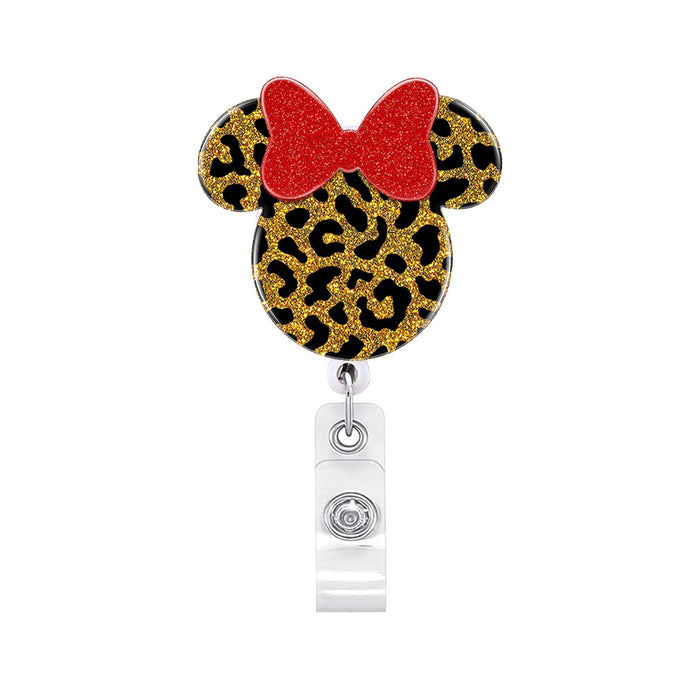 Wholesale Badge Reels Acrylic Leopard Print Snap Fastener JDC-KC-QiY001