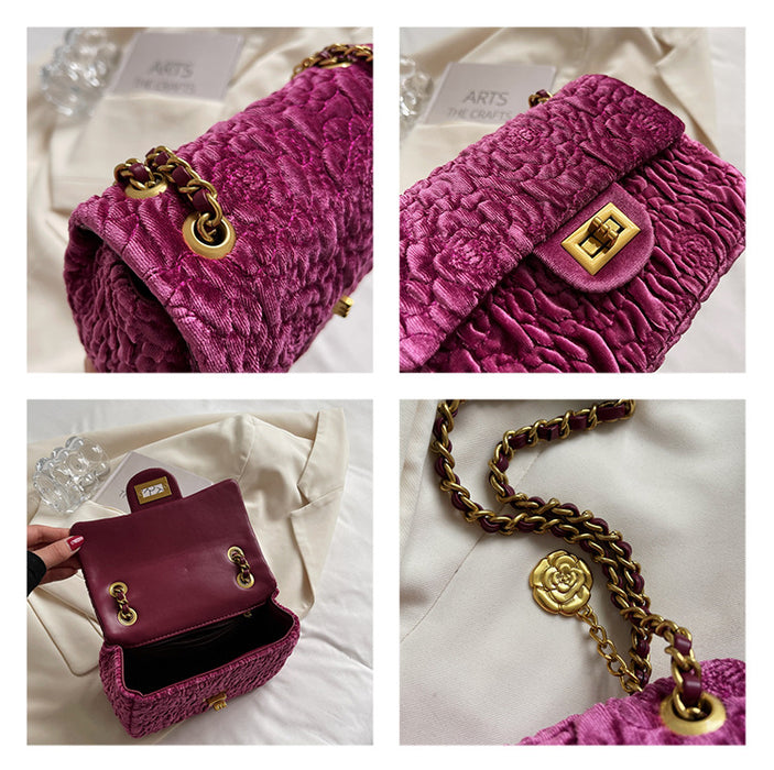 Wholesale Shoulder Bag Wool Velvet Chain Small Square Bag Diagonal JDC-SD-XBY006