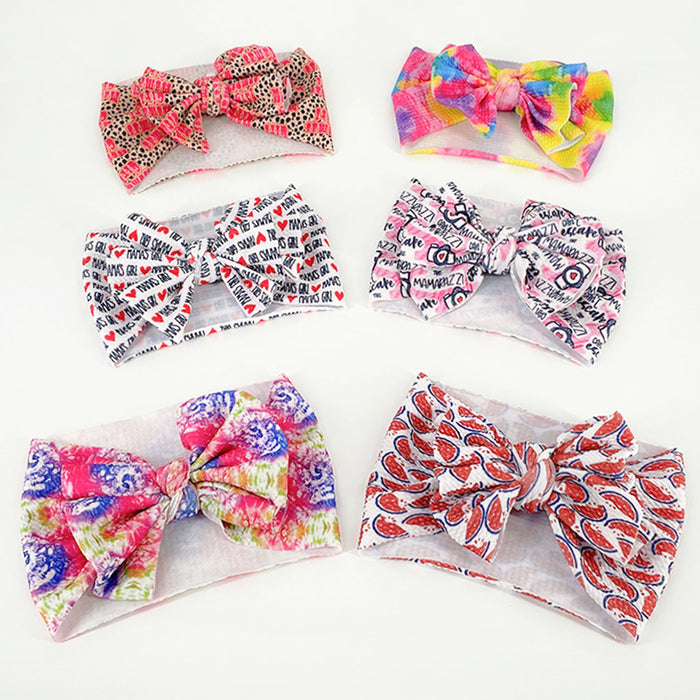 Wholesale DIY Fabric Baby Printed Bow Bandana sweatband JDC-HD-ML032