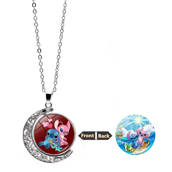 Wholesale Necklace Women's Versatile Explosive Double Sided Rotating Moon JDC-NE-JiaYun005