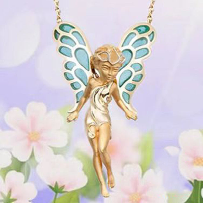 Wholesale Alloy Fashion Temperament Butterfly Fairy Necklace MOQ≥2 JDC-NE-XunO024