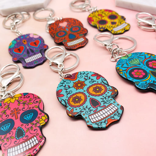 Jewelry WholesaleWholesale acrylic skull color keychain for halloween JDC-KC-LYan001 Keychains 翌焱 %variant_option1% %variant_option2% %variant_option3%  Factory Price JoyasDeChina Joyas De China