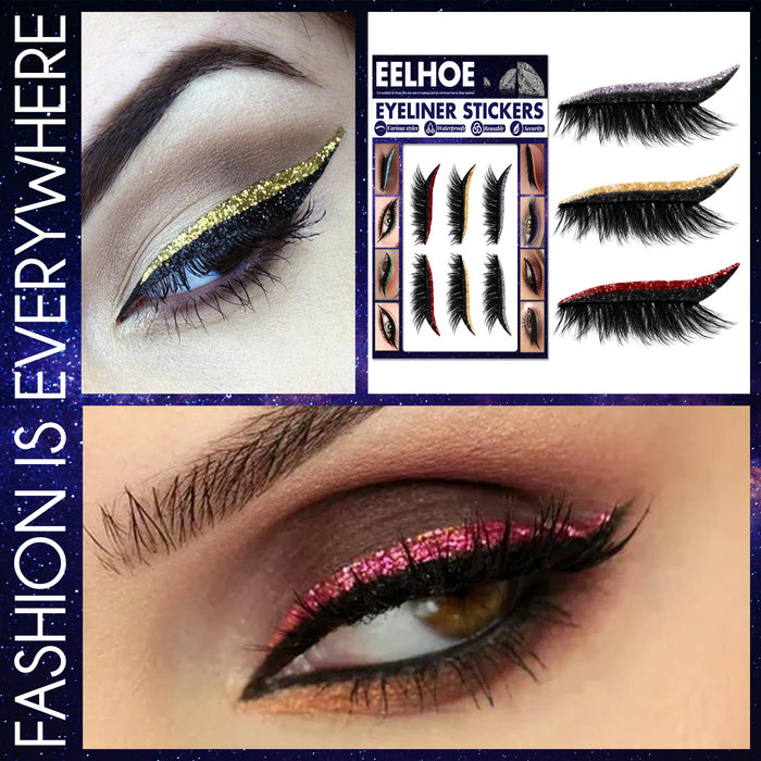 Wholesale Glitter Eyeliner Glue Free Self Adhesive False Eyelashes Stickers MOQ≥3 JDC-EY-JMX004