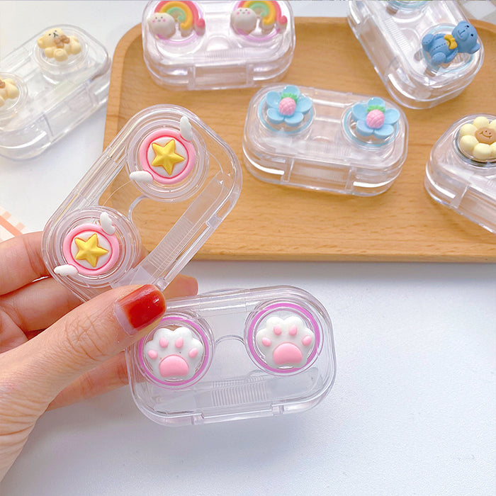 Wholesale Cartoon Cat Claw Contact Lens Case Plastic Portable (M) MOQ≥2 JDC-GA-Qingdu003