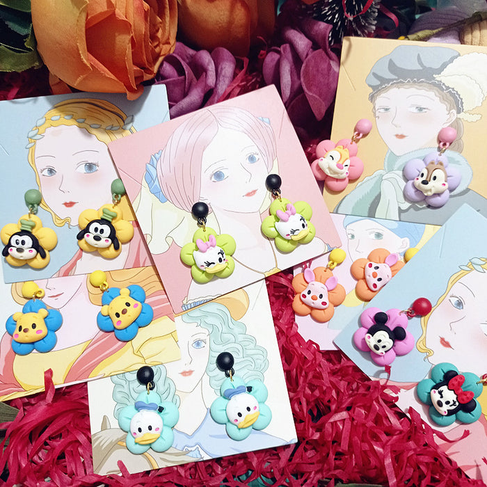 Wholesale Earrings Resin Cute Cartoon Simulation Funny Petal Earrings (M) JDC-ES-Xingj025