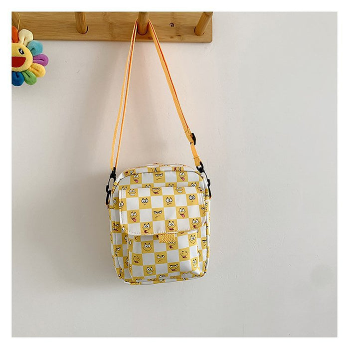 Wholesale Shoulder Canvas Bag Cute Student Plaid Colorblocking JDC-SD-KR057