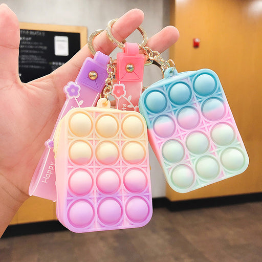 Jewelry WholesaleWholesale Silicone Decompression Coin Purse Keychain JDC-KC-FeiRun020 Keychains 飞润 %variant_option1% %variant_option2% %variant_option3%  Factory Price JoyasDeChina Joyas De China