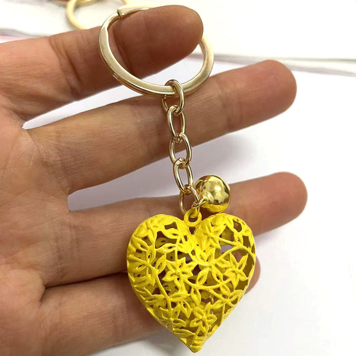 Wholesale DIY Jewelry Accessories Multicolor Hollow Heart Pendant Metal Key Pendant MOQ≥10 JDC-KC-DXJ001