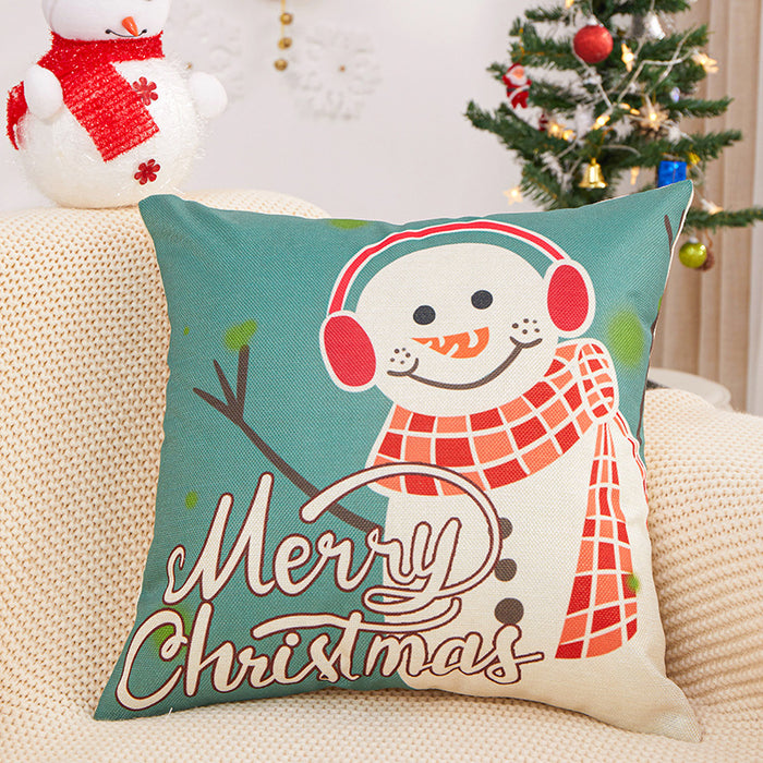 Wholesale Pillowcase Christmas Polyester Snowman Cartoon Print JDC-PW-RRL003