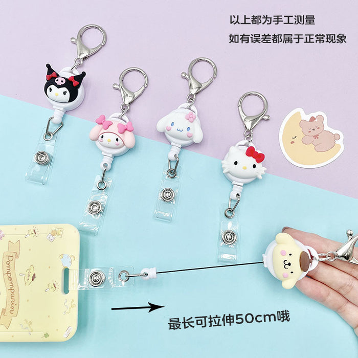 Wholesale Keychains Plastic Silicone Cute Cartoon Retractable Pull Buckle Round Cable Puller (S) MOQ≥2 JDC-KC-DKWH005