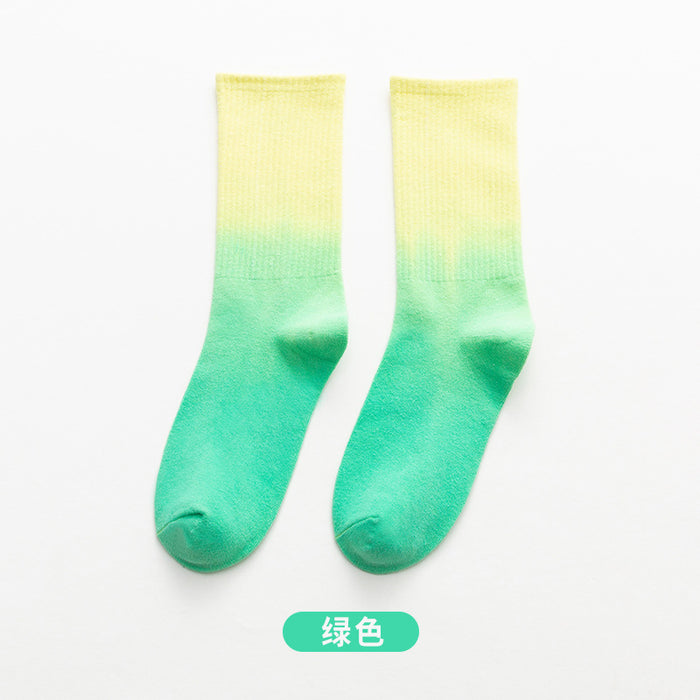 Wholesale Sock Cotton Medium Tube Gradient Sweat Absorbing Trend JDC-SK-JSD016