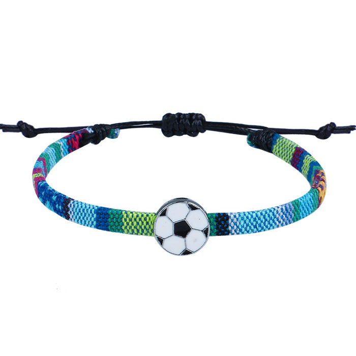 Wholesale Art Bracelet Hand Woven Baseball Alloy Drip Bracelet MOQ≥3 JDC-BT-QiuX001