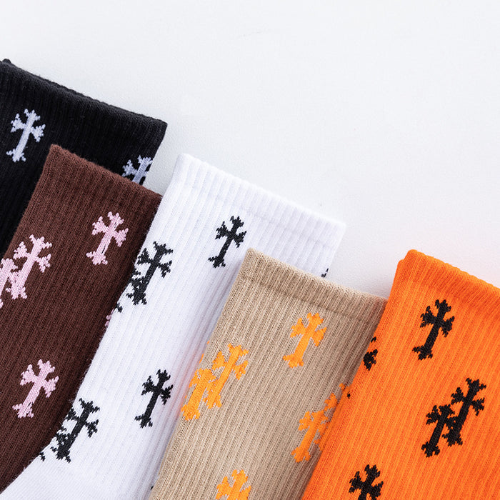 Wholesale Cross Simple Style Trend Casual Sports Cotton Socks Stockings (F) JDC-SK-jiayuan001