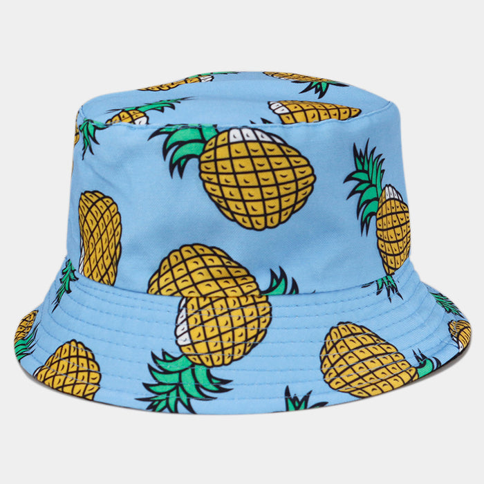 Wholesale Double Sided Pineapple Bucket Hat Surf Sun Protection Sun Hat JDC-FH-YFan003