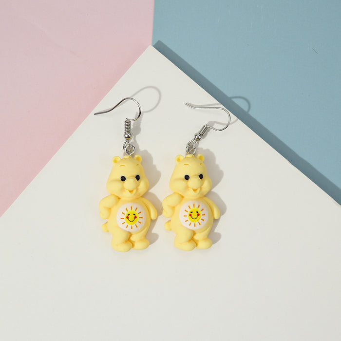 Wholesale Earrings Plastic Cartoon Bear MOQ≥2 JDC-ES-niqing014