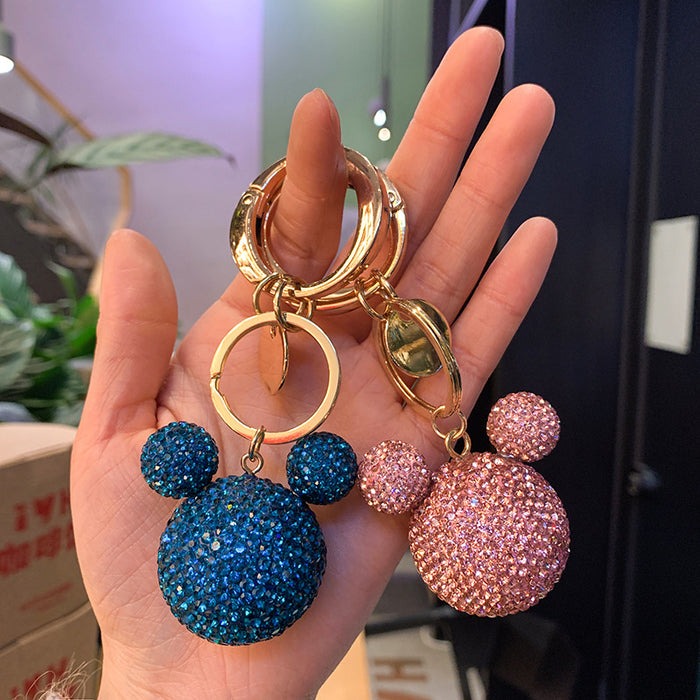 Wholesale creative full diamond cartoon Rhinestone Keychain  MOQ≥2 （M) JDC-KC-STian004