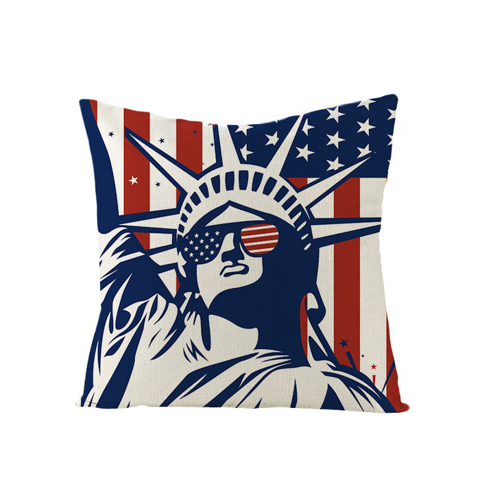 Wholesale 4th of July Independence Day Linen Pillowcase MOQ≥2 JDC-PW-OuH005