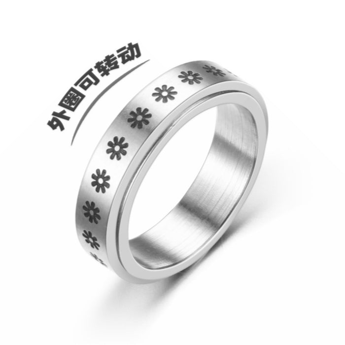 Jewelry WholesaleWholesale Titanium Steel Rotating Stars Moon Decompression Anti-Anxiety Ring JDC-RS-DingC001 Rings 顶潮 %variant_option1% %variant_option2% %variant_option3%  Factory Price JoyasDeChina Joyas De China