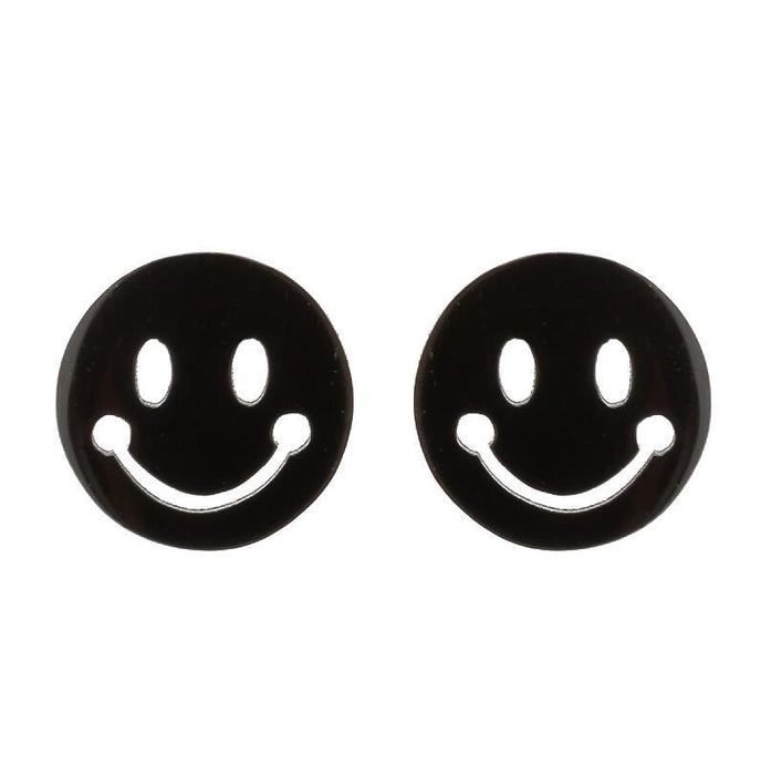 Wholesale Earrings Titanium Steel Cute Cartoon Smiley Stud Earrings JDC-ES-JS012