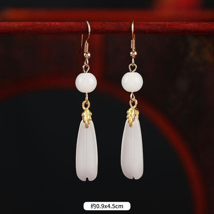 Wholesale antique earrings women's red agate pearl long JDC-ES-Luox006