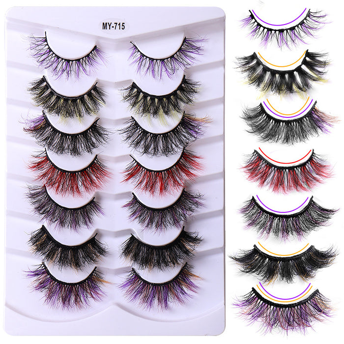 Wholesale Color Stereo Multilayer Thick Mink Hair False Eyelashes JDC-EY-JST009