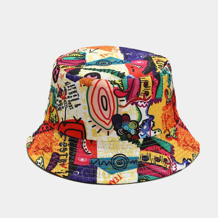 Wholesale ethnic style pattern double-sided sun hat MOQ≥2 JDC-FH-LvYi019