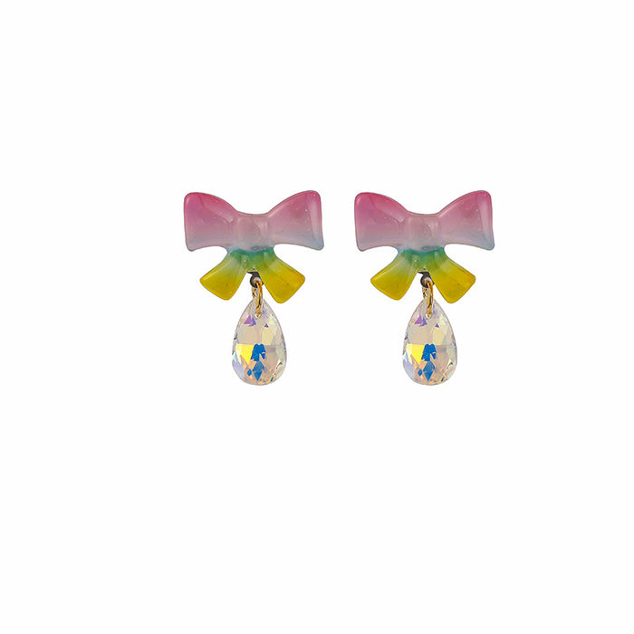 Wholesale Colorful Color Changing Bow Teardrop Earrings JDC-ES-Mdd036