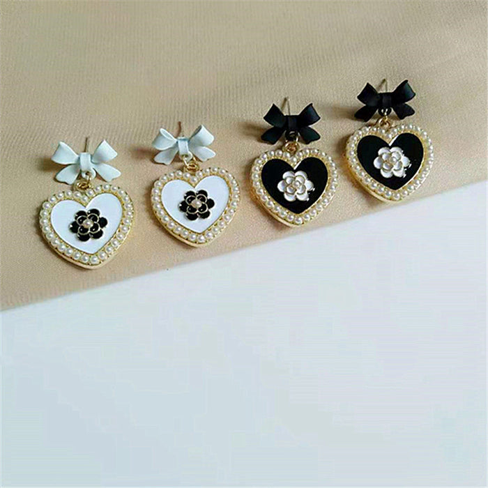 Wholesale Earrings Alloy Bows Love Pearls Flowers JDC-ES-AiMei015