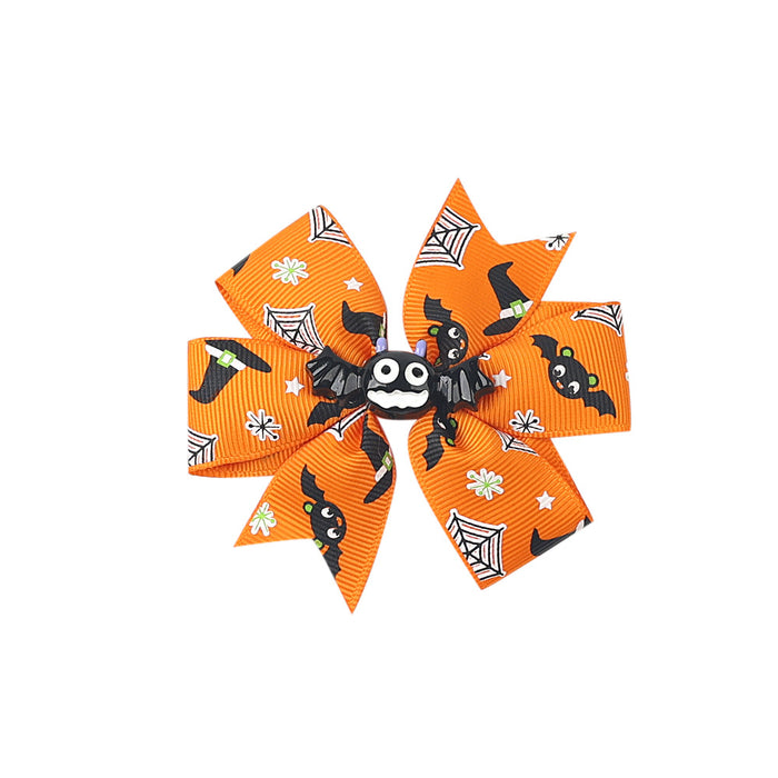 Wholesale Children's Hair Clip Halloween Bat Bow Pumpkin Head JDC-HC-qiun007