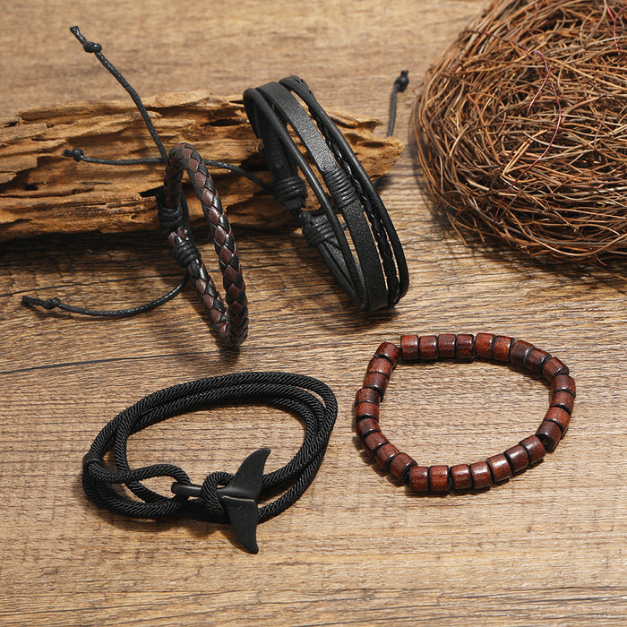 Wholesale Jewelry Ornament Vintage Braided Leather Bracelet JDC-BT-SaiH007