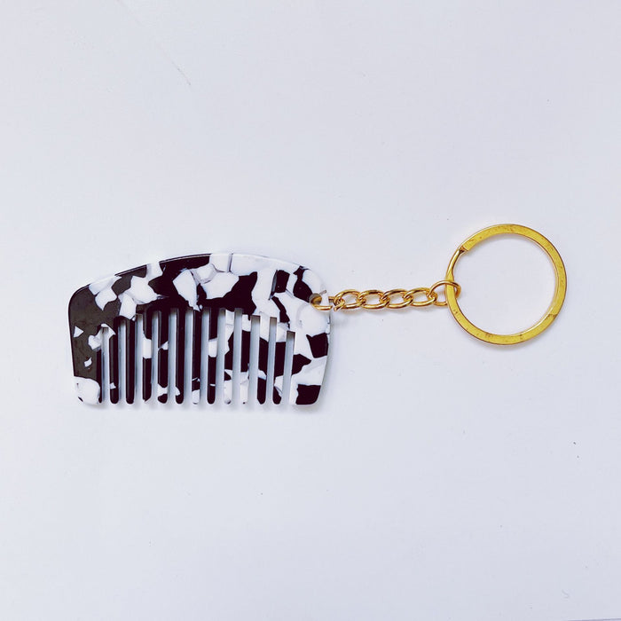 Wholesale acetate sheet mini comb keychain cute MOQ≥2 JDC-KC-XingYi001