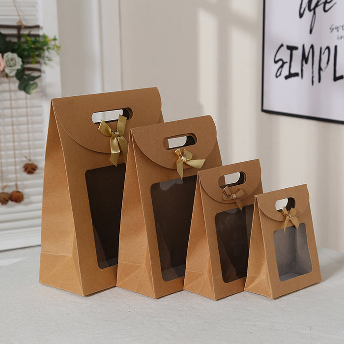 Wholesale Gift Bags Kraft Paper Bow JDC-GB-ganrui005