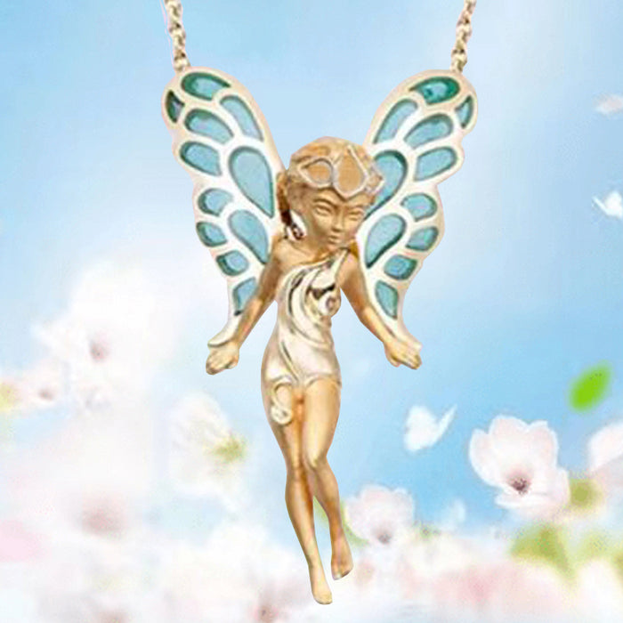 Wholesale Alloy Fashion Temperament Butterfly Fairy Necklace MOQ≥2 JDC-NE-XunO024