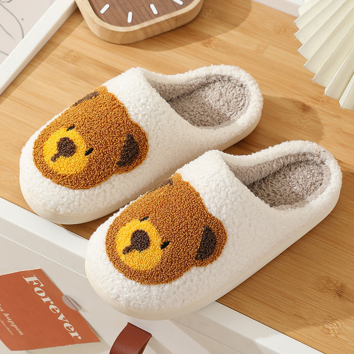 Wholesale Bear Head Cute Warm Winter Cotton SlippersMOQ≥2 JDC-SP-MMD004