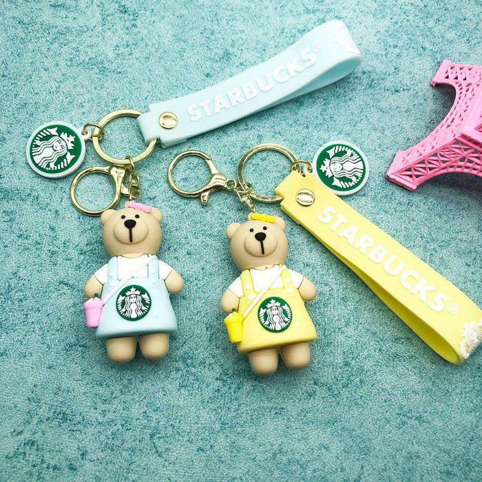 Wholesale Keychains PVC Hardware Cute Cartoon Bear (M) MOQ≥2 JDC-KC-LiangQ001