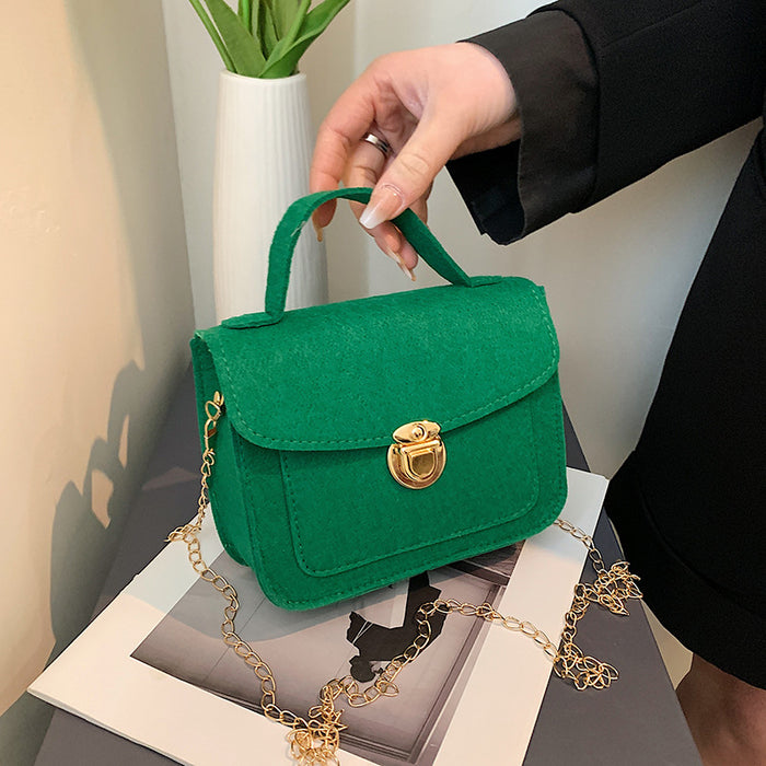 Jewelry WholesaleWholesale simple felt mortise lock small square bag JDC-SD-Yimien002 Shoulder Bags 壹米恩 %variant_option1% %variant_option2% %variant_option3%  Factory Price JoyasDeChina Joyas De China